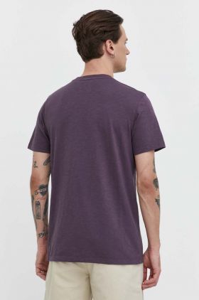 Superdry tricou din bumbac barbati, culoarea violet, cu imprimeu