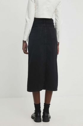 Answear Lab fusta jeans culoarea negru, maxi, drept