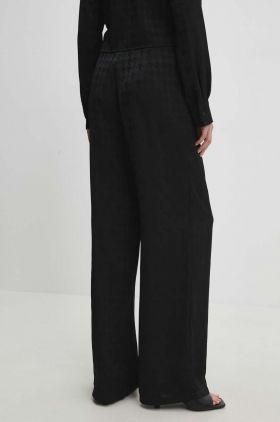 Answear Lab pantaloni femei, culoarea negru, lat, high waist