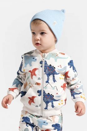 Coccodrillo bluza bebe culoarea gri, cu glugă, modelator