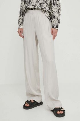 Marc O'Polo pantaloni femei, culoarea gri, drept, high waist