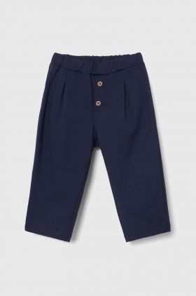 United Colors of Benetton pantaloni bebe culoarea albastru marin, neted