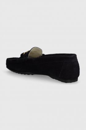 Barbour mocasini din piele intoarsa Anika femei, culoarea albastru marin, cu toc plat, LFO0698NY98