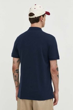 Abercrombie & Fitch tricou polo barbati, culoarea albastru marin, neted