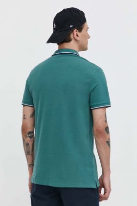 Abercrombie & Fitch tricou polo barbati, culoarea verde, cu imprimeu