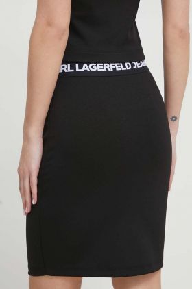 Karl Lagerfeld Jeans fusta culoarea negru, mini, creion