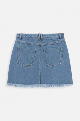 Coccodrillo fusta denim pentru copii culoarea albastru marin, mini, drept