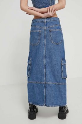 HUGO Blue fustă din denim midi, creion 50513708