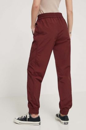 Converse pantaloni de trening culoarea bordo, neted