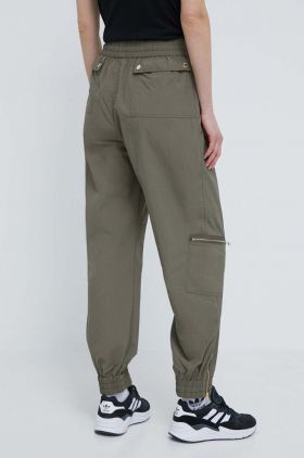 P.E Nation pantaloni de trening culoarea verde, neted