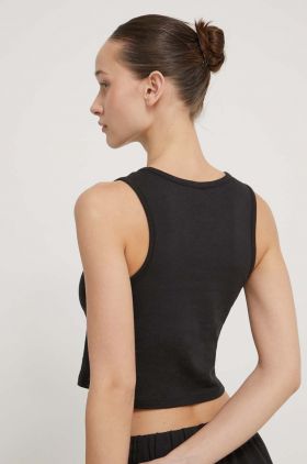 Vans top din bumbac culoarea negru
