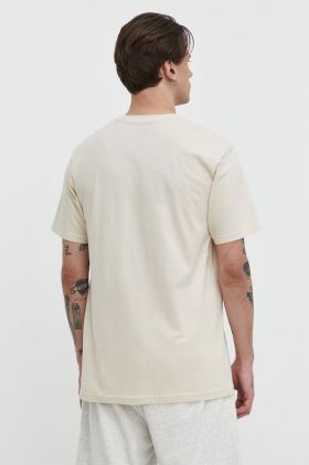 Quiksilver tricou din bumbac barbati, culoarea bej, cu imprimeu