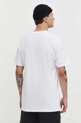 Vans tricou din bumbac barbati, culoarea alb, cu imprimeu