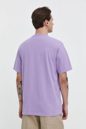 Superdry tricou din bumbac barbati, culoarea violet, cu imprimeu