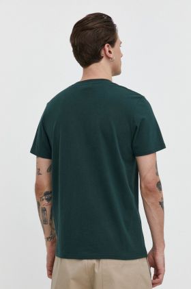 Superdry tricou din bumbac barbati, culoarea verde, cu imprimeu