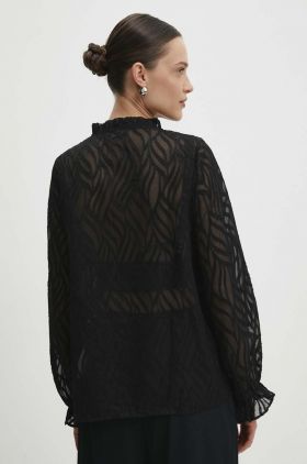 Answear Lab camasa femei, culoarea negru, regular