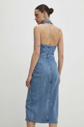 Answear Lab rochie jeans mini, mulata