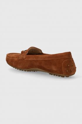 Wojas mocasini din piele intoarsa femei, culoarea maro, cu toc plat, 4621062