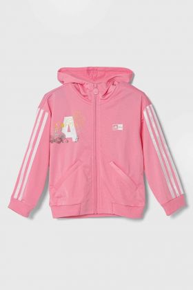 adidas bluza copii x Disney culoarea roz, cu glugă, cu imprimeu