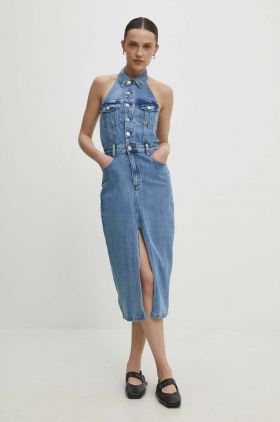 Answear Lab rochie jeans mini, mulata