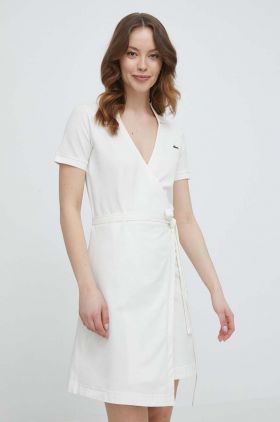 Lacoste rochie culoarea bej, mini, evazati