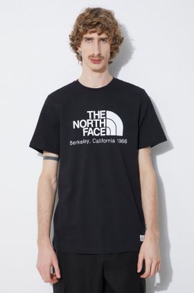 The North Face tricou din bumbac M Berkeley California S/S Tee barbati, culoarea negru, cu imprimeu, NF0A87U5JK31