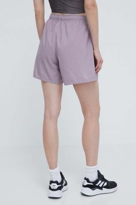 adidas pantaloni scurti femei, culoarea violet, neted, high waist, IL7252