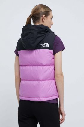 The North Face vesta de puf 1996 RETRO NUPTSE VEST femei, culoarea violet, de iarna, NF0A3XEPQIX1