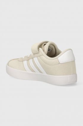 adidas sneakers de piele întoarsă pentru copii VL COURT 3.0 EL C culoarea bej