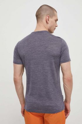 Icebreaker tricou sport 125 Cool-Lite Merino Blend Sphere III culoarea albastru marin, melanj