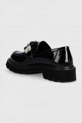 GOE mocasini de piele femei, culoarea negru, cu platforma, NN2N4200