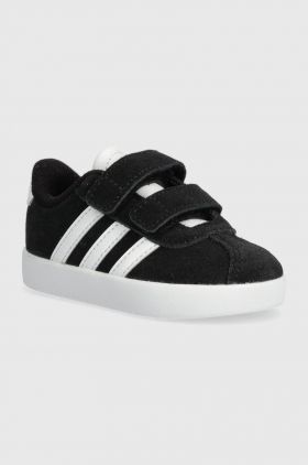 adidas sneakers de piele întoarsă pentru copii VL COURT 3.0 CF I culoarea negru