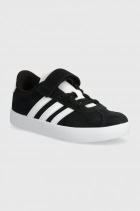 adidas sneakers de piele întoarsă pentru copii VL COURT 3.0 EL C culoarea negru