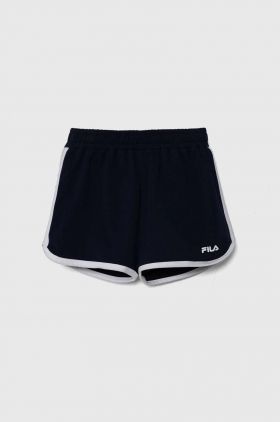 Fila pantaloni scurti copii LEESE culoarea albastru marin, cu imprimeu, talie reglabila