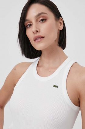 Lacoste top din bumbac culoarea bej