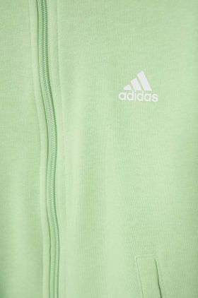 adidas bluza copii culoarea verde, cu glugă, cu imprimeu