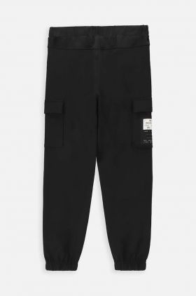 Coccodrillo pantaloni copii culoarea negru, cu imprimeu