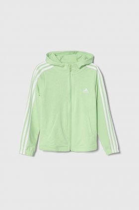 adidas bluza copii culoarea verde, cu glugă, cu imprimeu