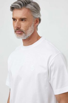 BOSS tricou din bumbac bărbați, culoarea alb, cu imprimeu 50516951