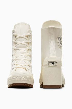 Converse tenisi Chuck 70 De Luxe Heel femei, culoarea alb, A05348C