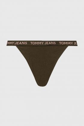 Tommy Jeans tanga 3-pack culoarea verde UW0UW05012