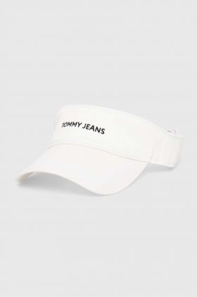 Tommy Jeans șapcă cozoroc culoarea alb, cu imprimeu AW0AW15955