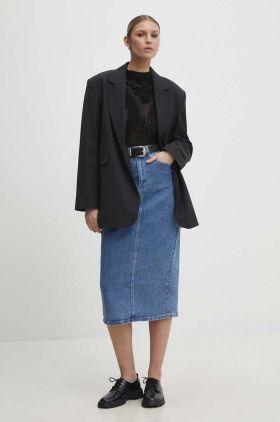 Answear Lab fusta jeans midi, drept