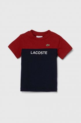 Lacoste tricou de bumbac pentru copii culoarea albastru marin, modelator