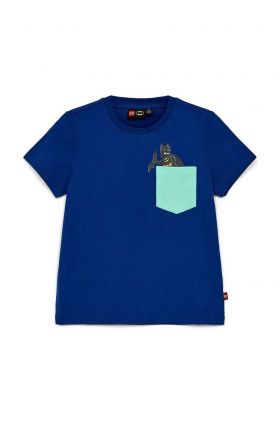 Lego tricou de bumbac pentru copii culoarea albastru marin, cu imprimeu