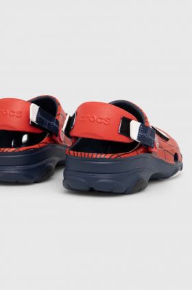 Crocs slapi copii TEAM SPIDERMAN ALLERAIN CLOG culoarea rosu