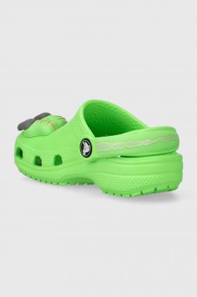 Crocs slapi copii CLASSIC IAM DINOSAUR CLOG culoarea verde