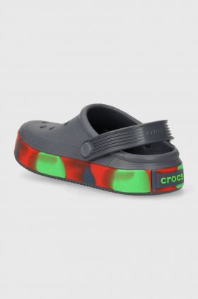 Crocs slapi copii OFF COURT GLOW BAND CLOG culoarea gri