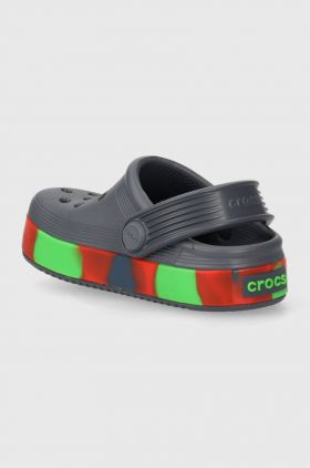 Crocs slapi copii OFF COURT GLOW BAND CLOG culoarea gri