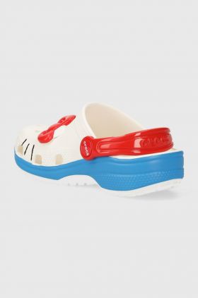 Crocs slapi copii HELLOITTY IAM CLASSIC CLOG culoarea alb